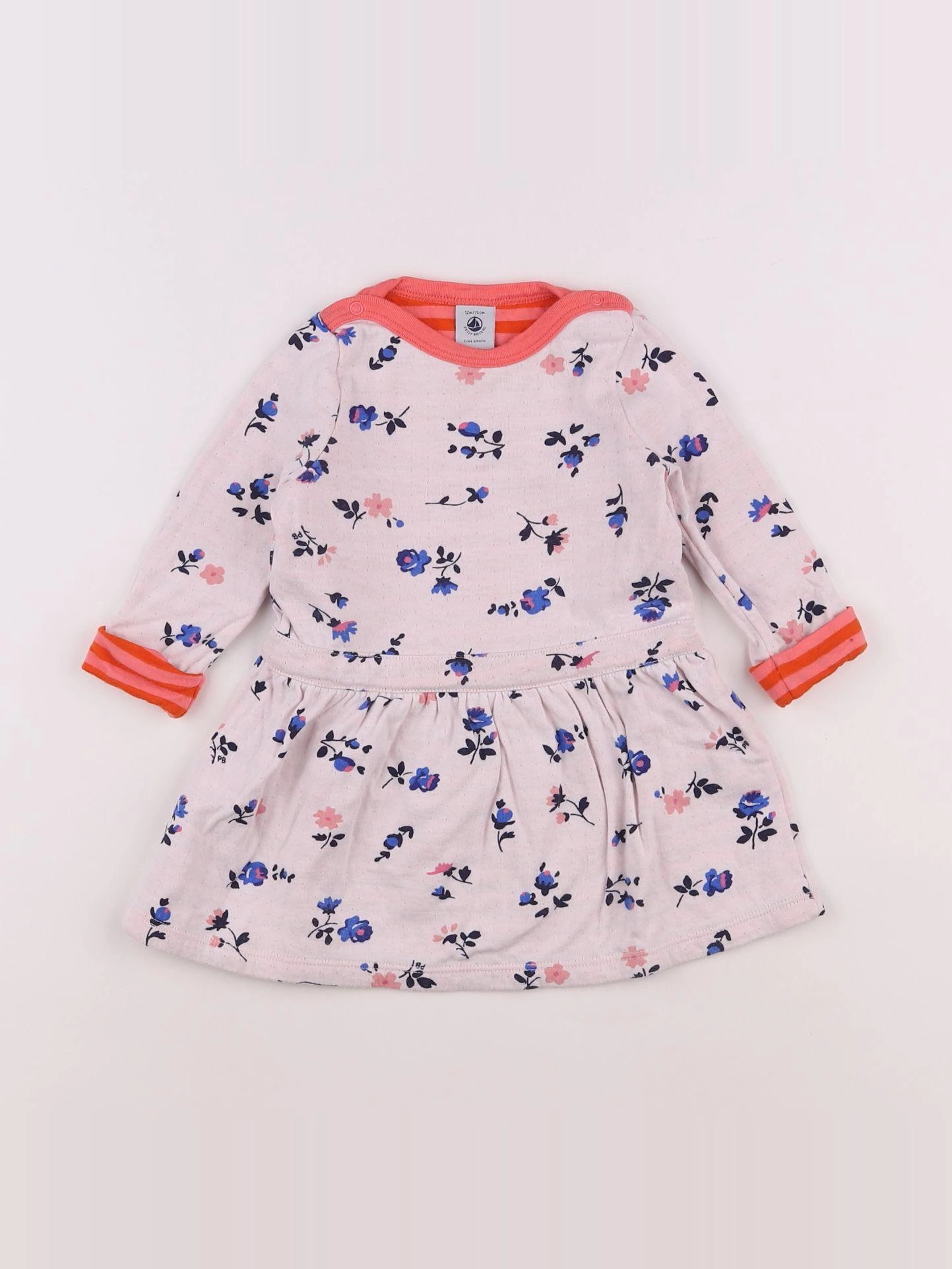 Petit Bateau - robe rose - 12 mois