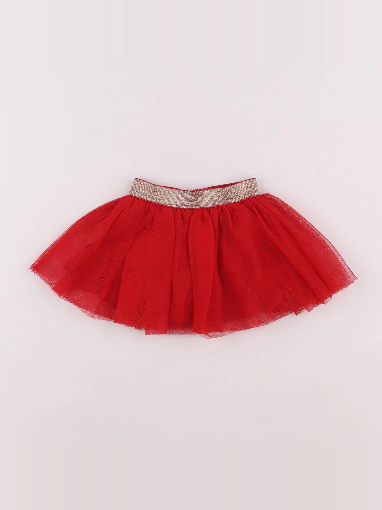 Vertbaudet - jupe rouge, or - 6 mois