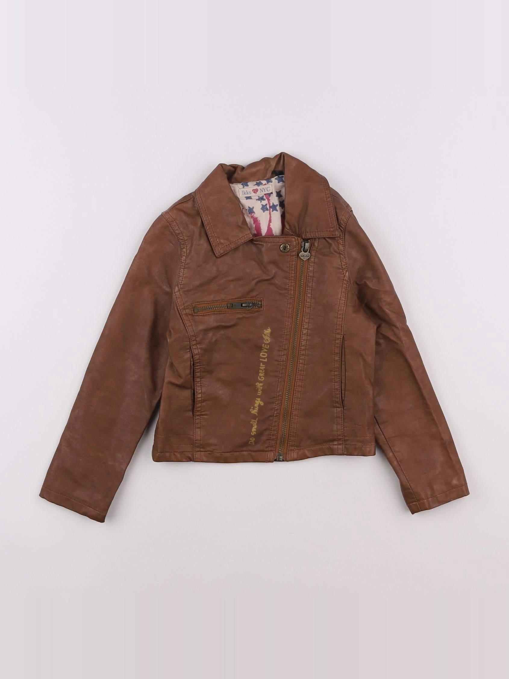 IKKS - veste simili cuir marron - 4 ans