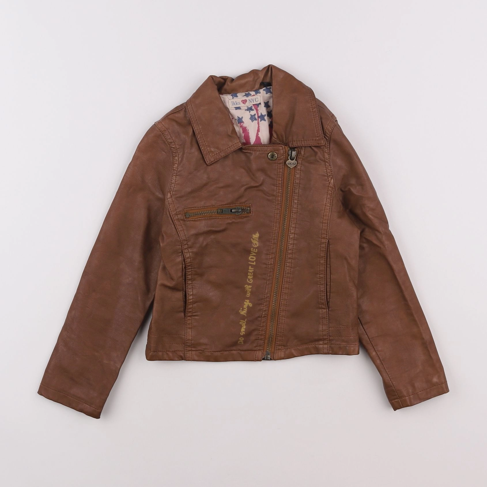 IKKS - veste simili cuir marron - 4 ans