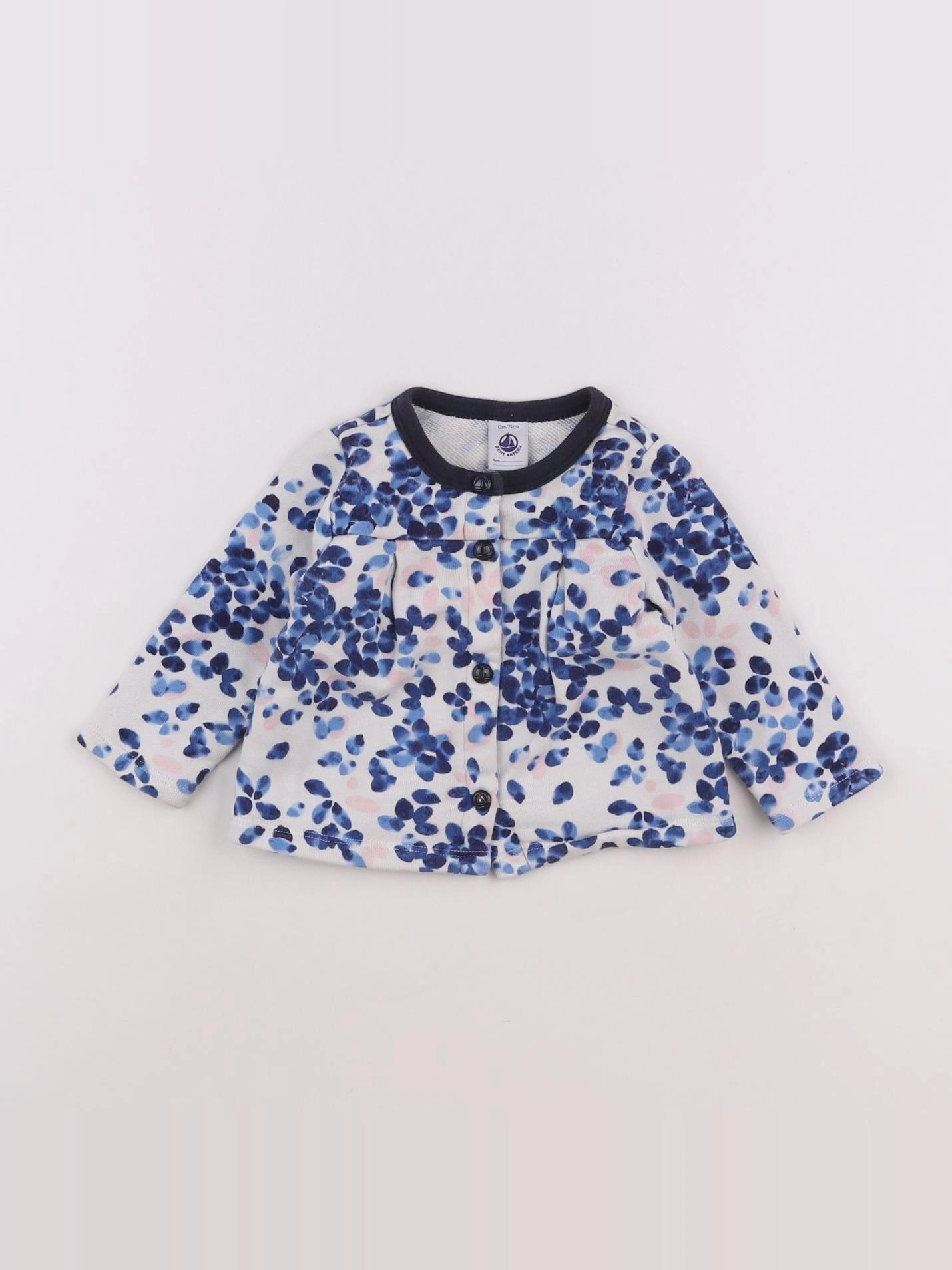 Petit Bateau - sweat bleu - 12 mois