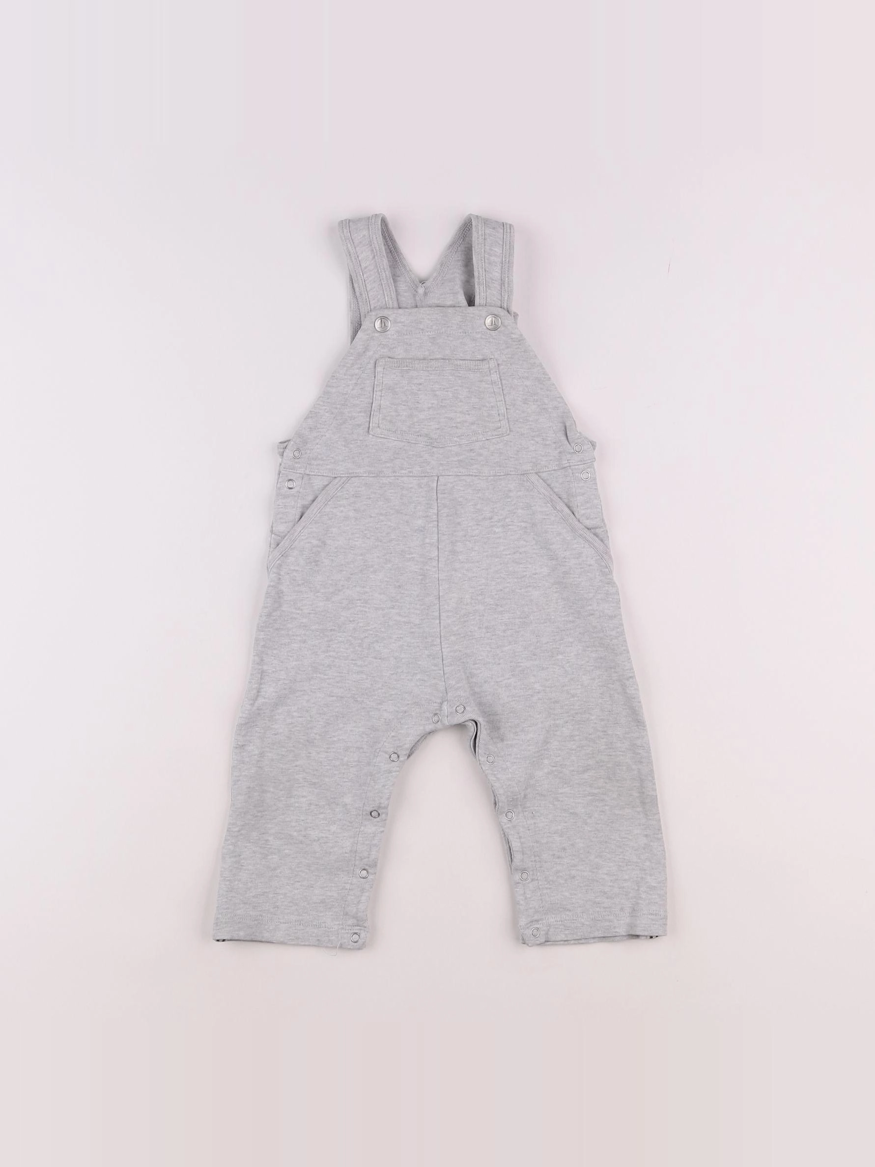 Petit Bateau - salopette gris - 12 mois