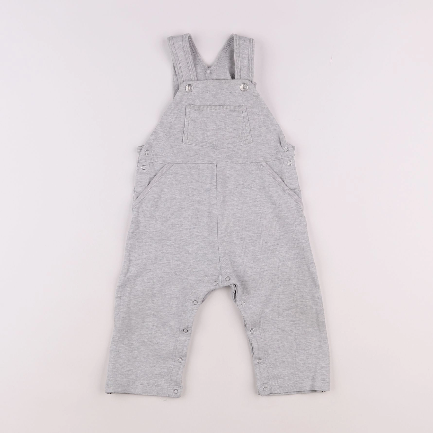 Petit Bateau - salopette gris - 12 mois