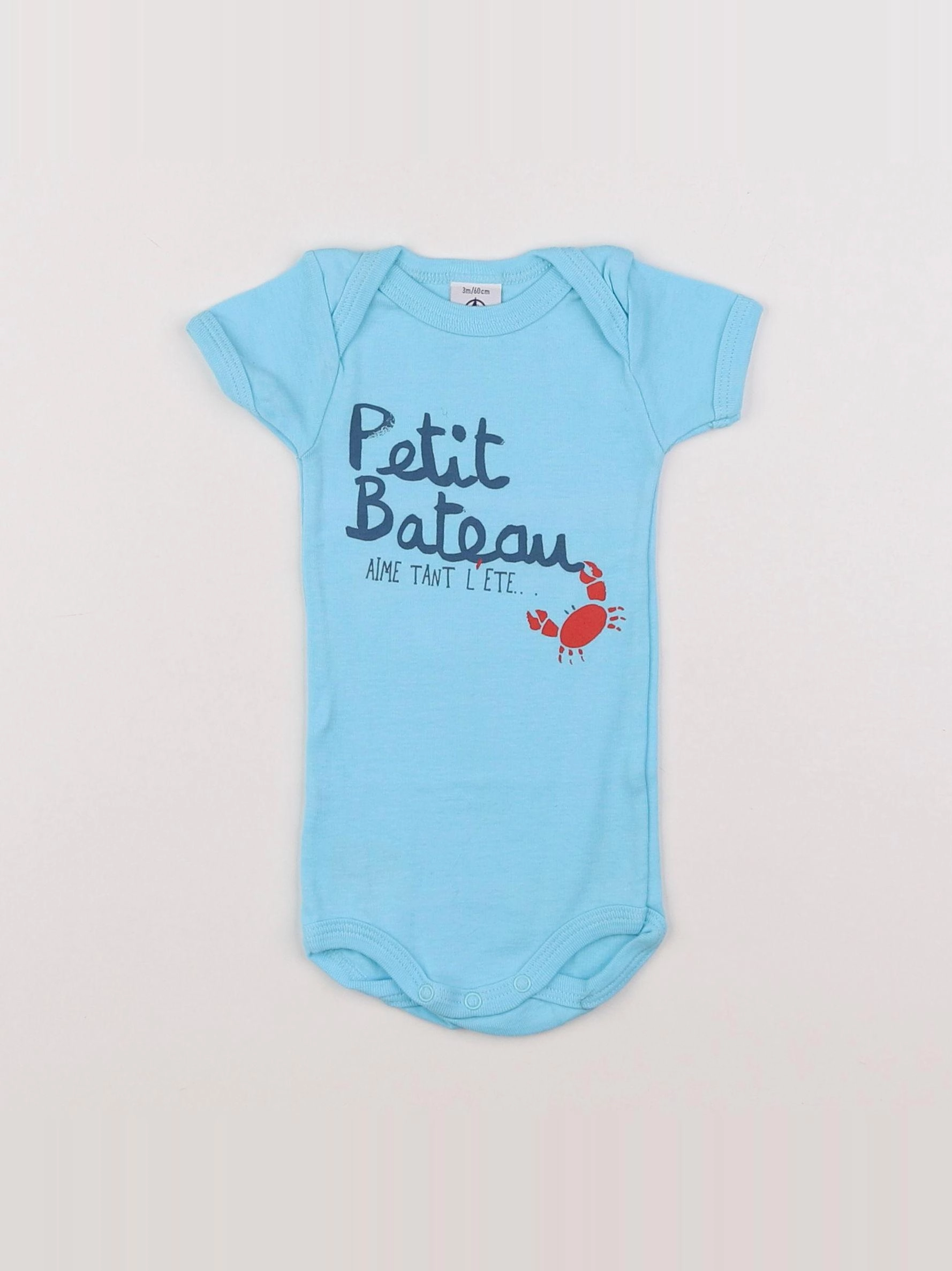 Petit Bateau - body bleu - 3 mois