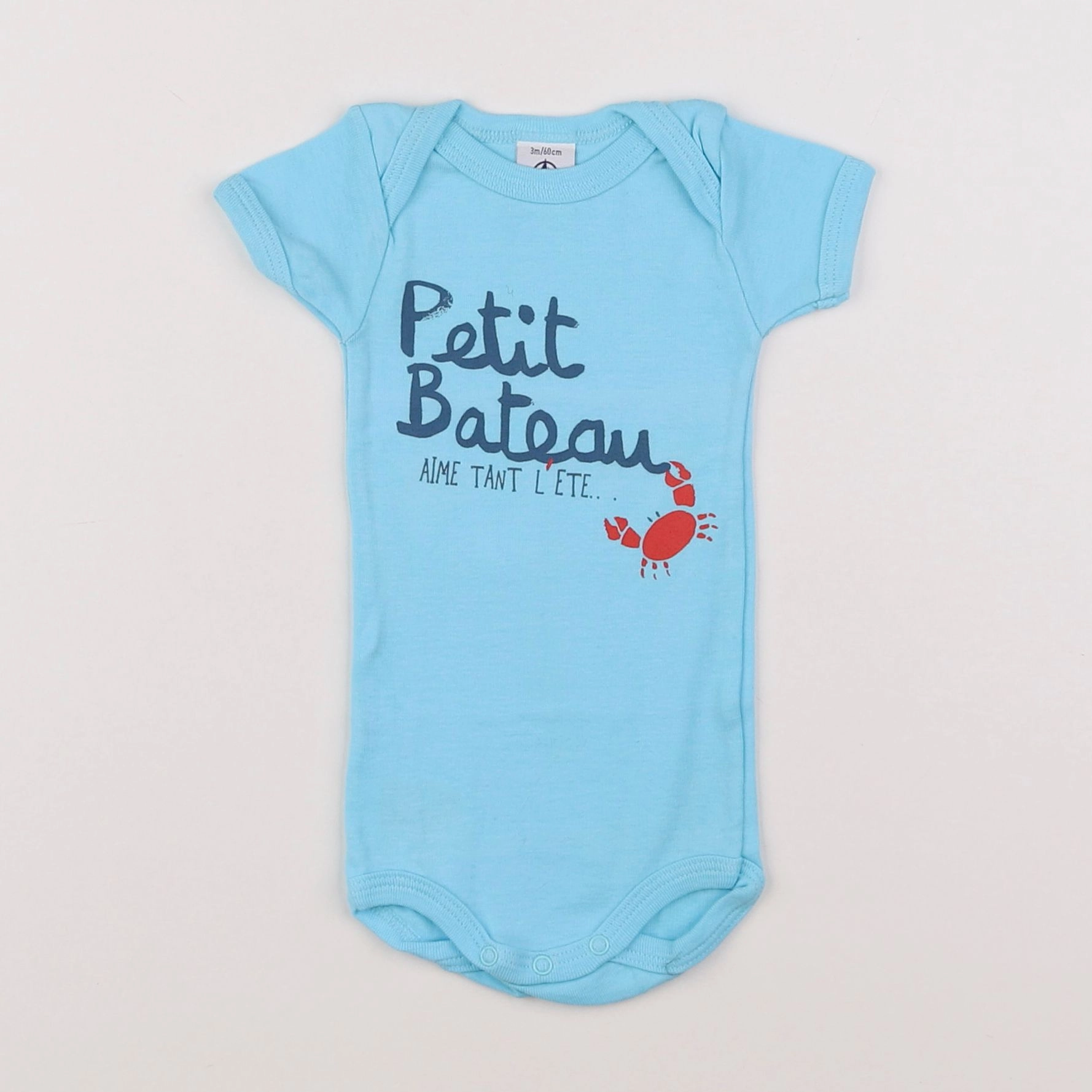 Petit Bateau - body bleu - 3 mois