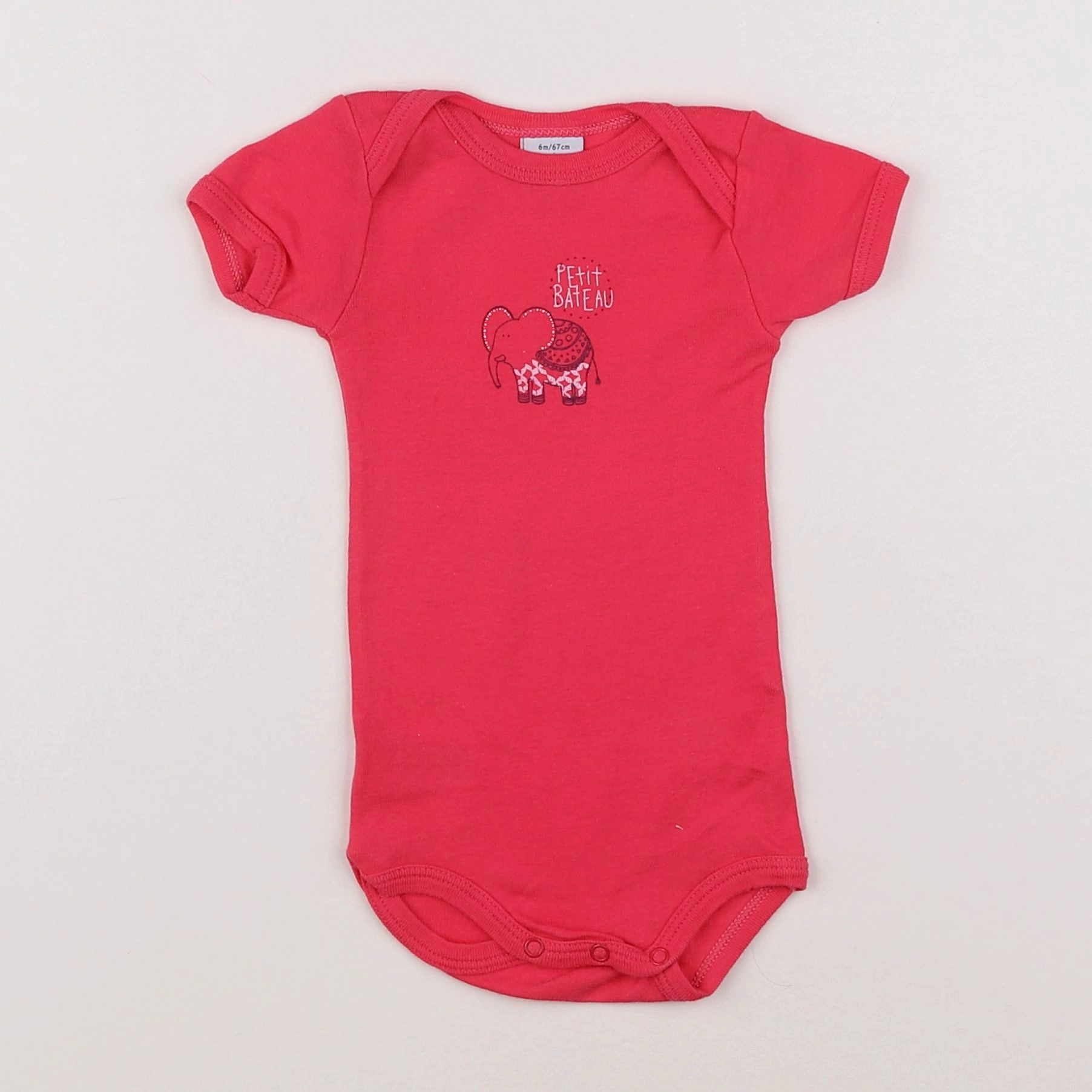 Petit Bateau - body rose - 6 mois