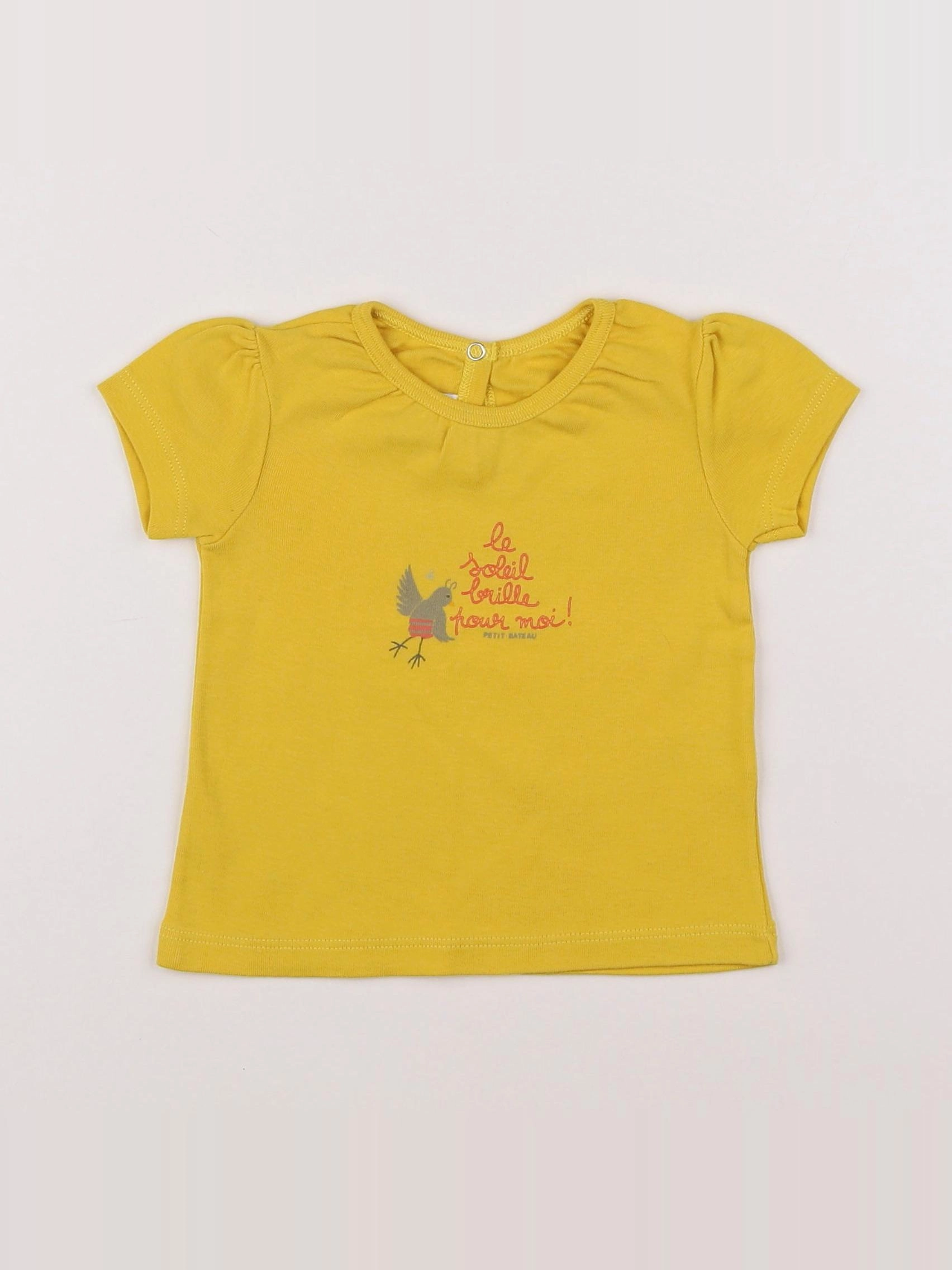 Petit Bateau - tee-shirt jaune - 6 mois
