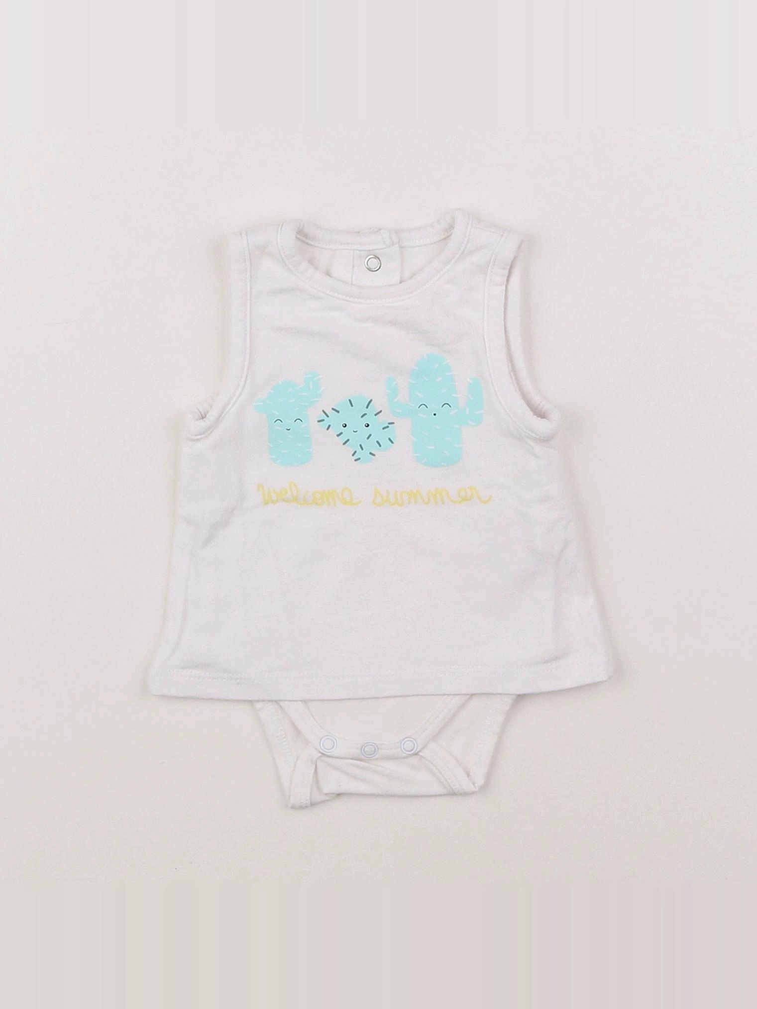 Vertbaudet - body tee-shirt blanc - 1 mois