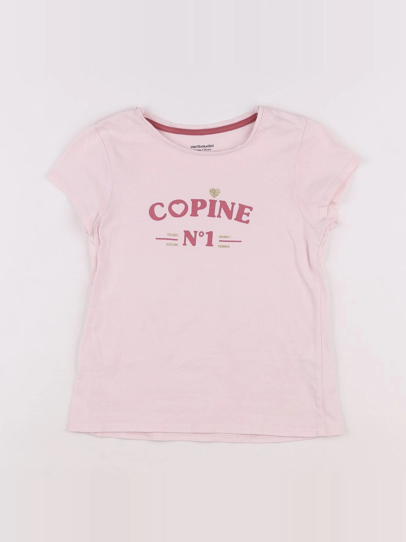 Vertbaudet - tee-shirt rose - 6 ans
