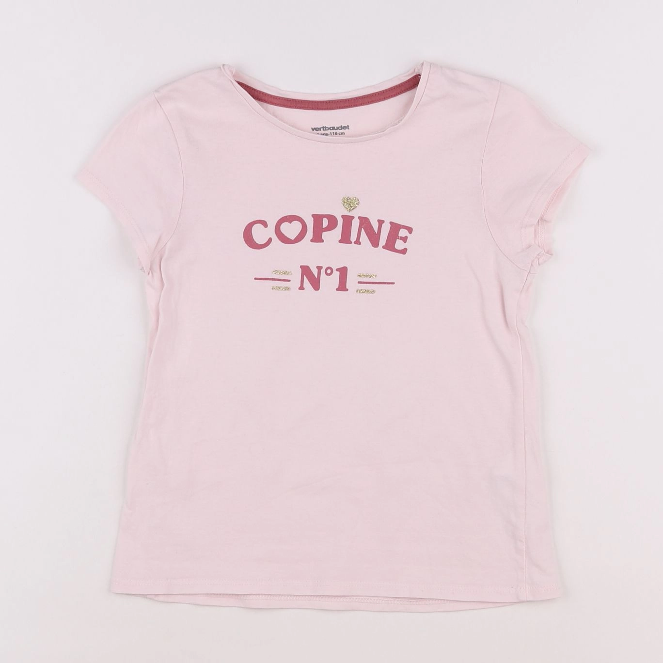 Vertbaudet - tee-shirt rose - 6 ans