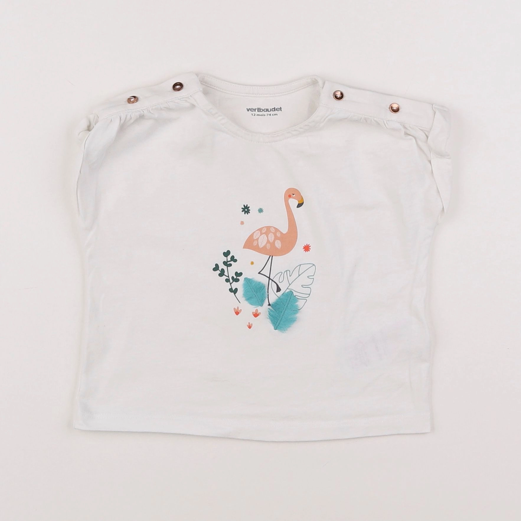Vertbaudet - tee-shirt blanc - 12 mois