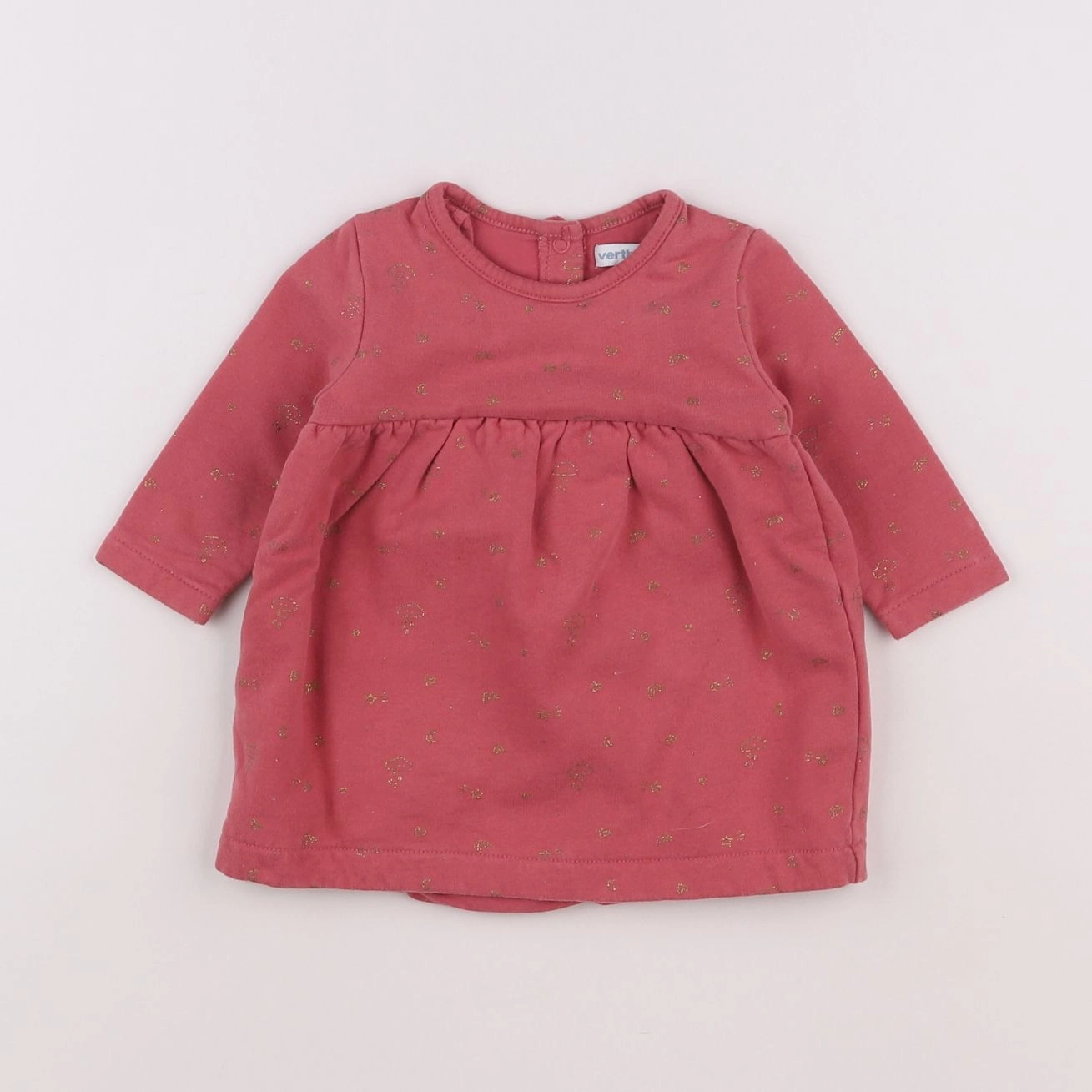 Vertbaudet - robe rose, or - 3 mois