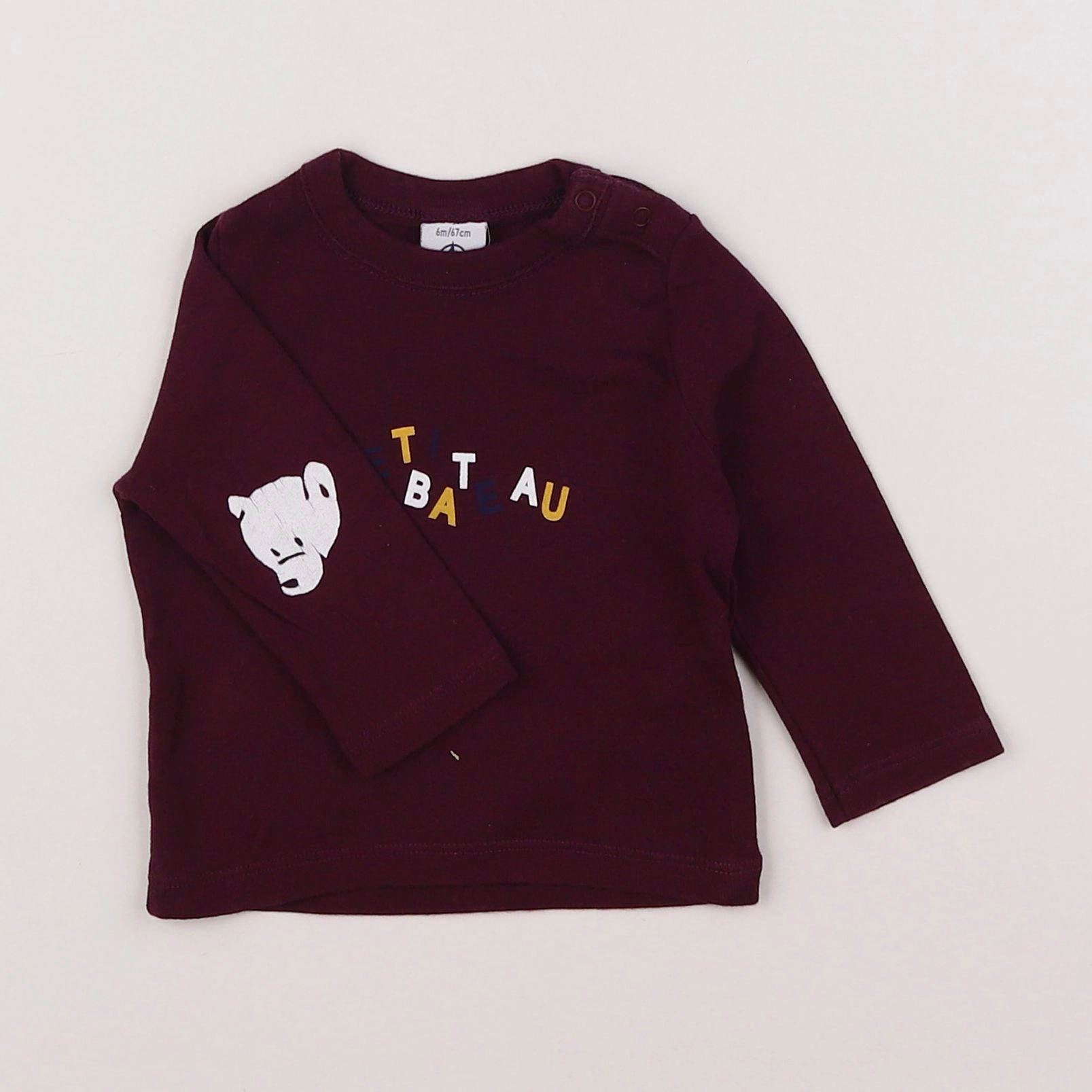 Petit Bateau - tee-shirt rouge - 6 mois