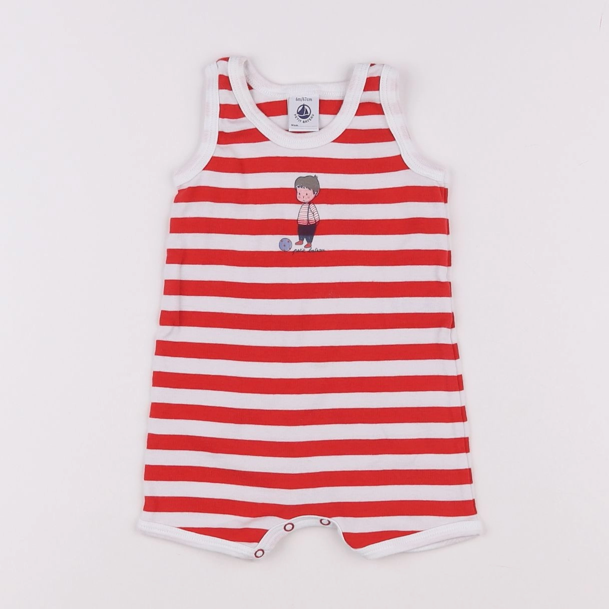 Petit Bateau - combinaison rouge - 6 mois