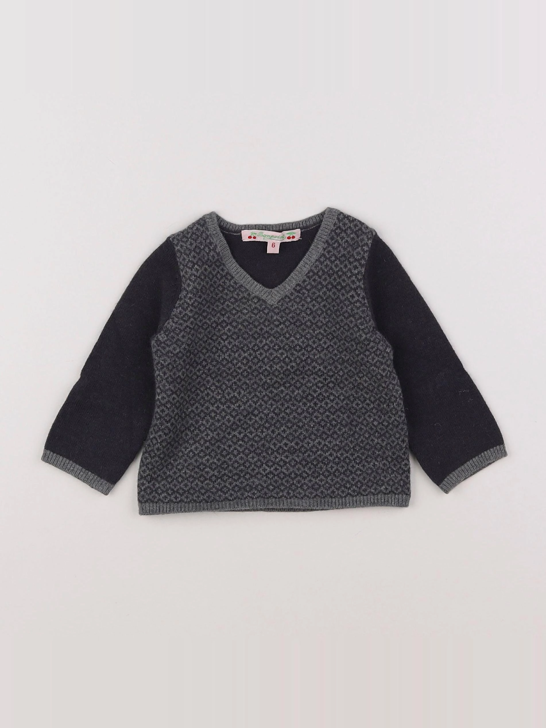 Bonpoint - pull gris - 6 mois
