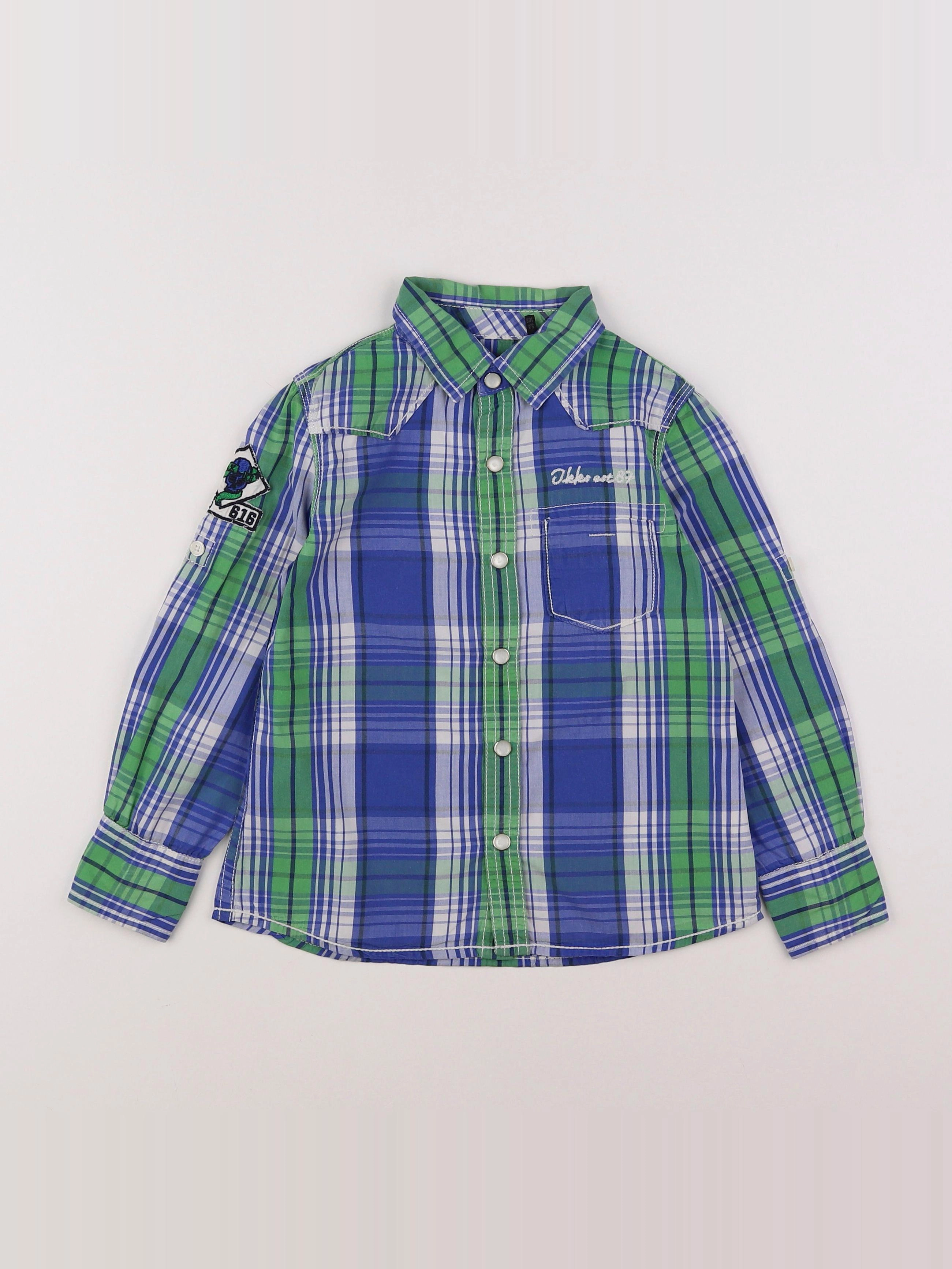 IKKS - chemise bleu, vert - 5 ans