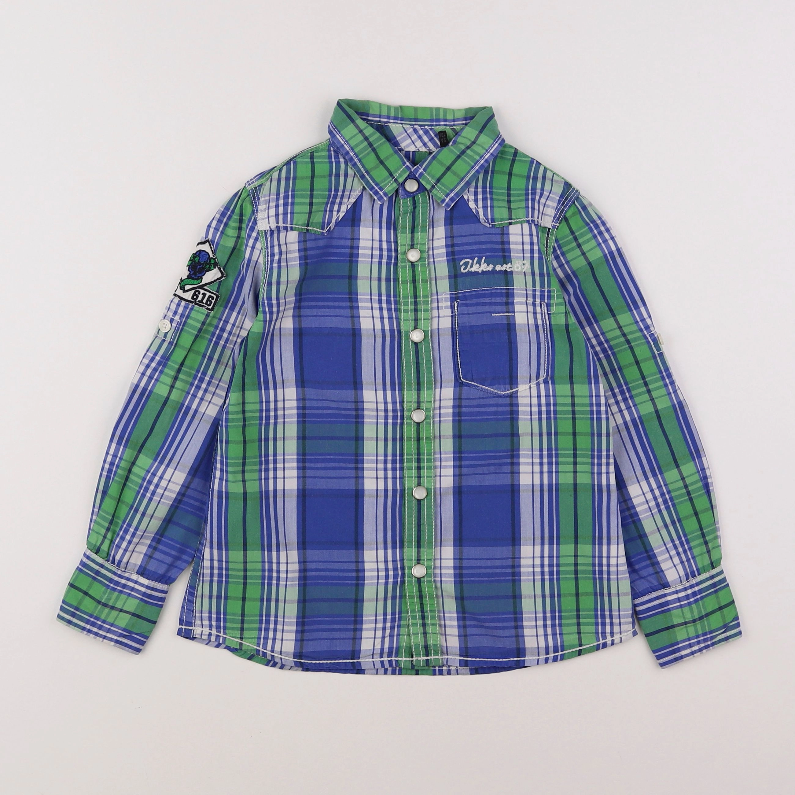 IKKS - chemise bleu, vert - 5 ans