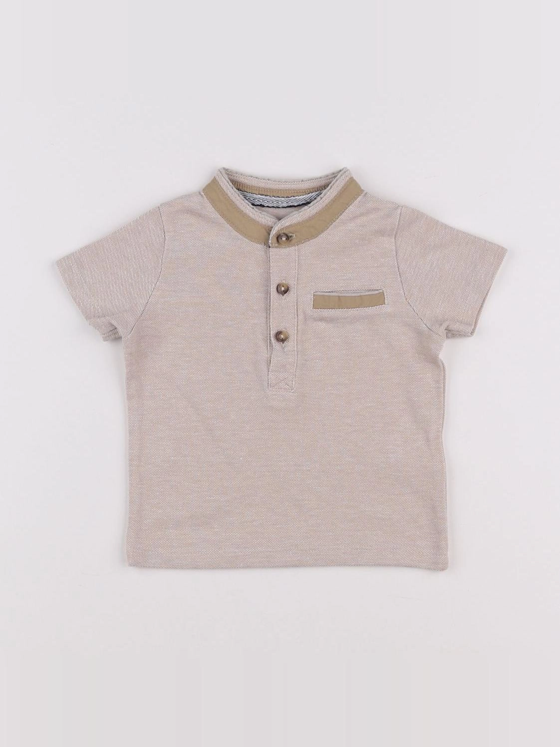 Vertbaudet - polo beige - 9 mois