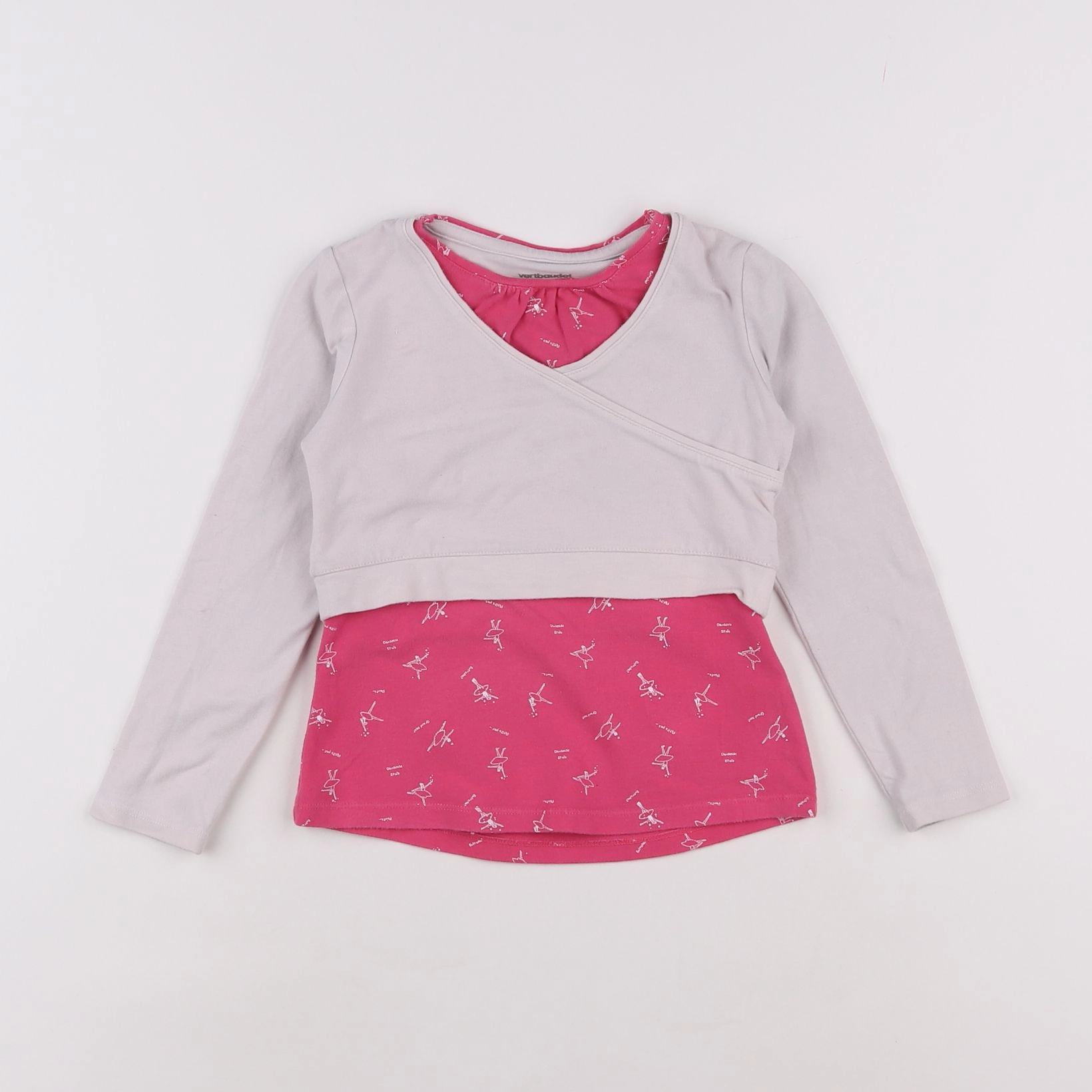 Vertbaudet - tee-shirt rose - 4 ans