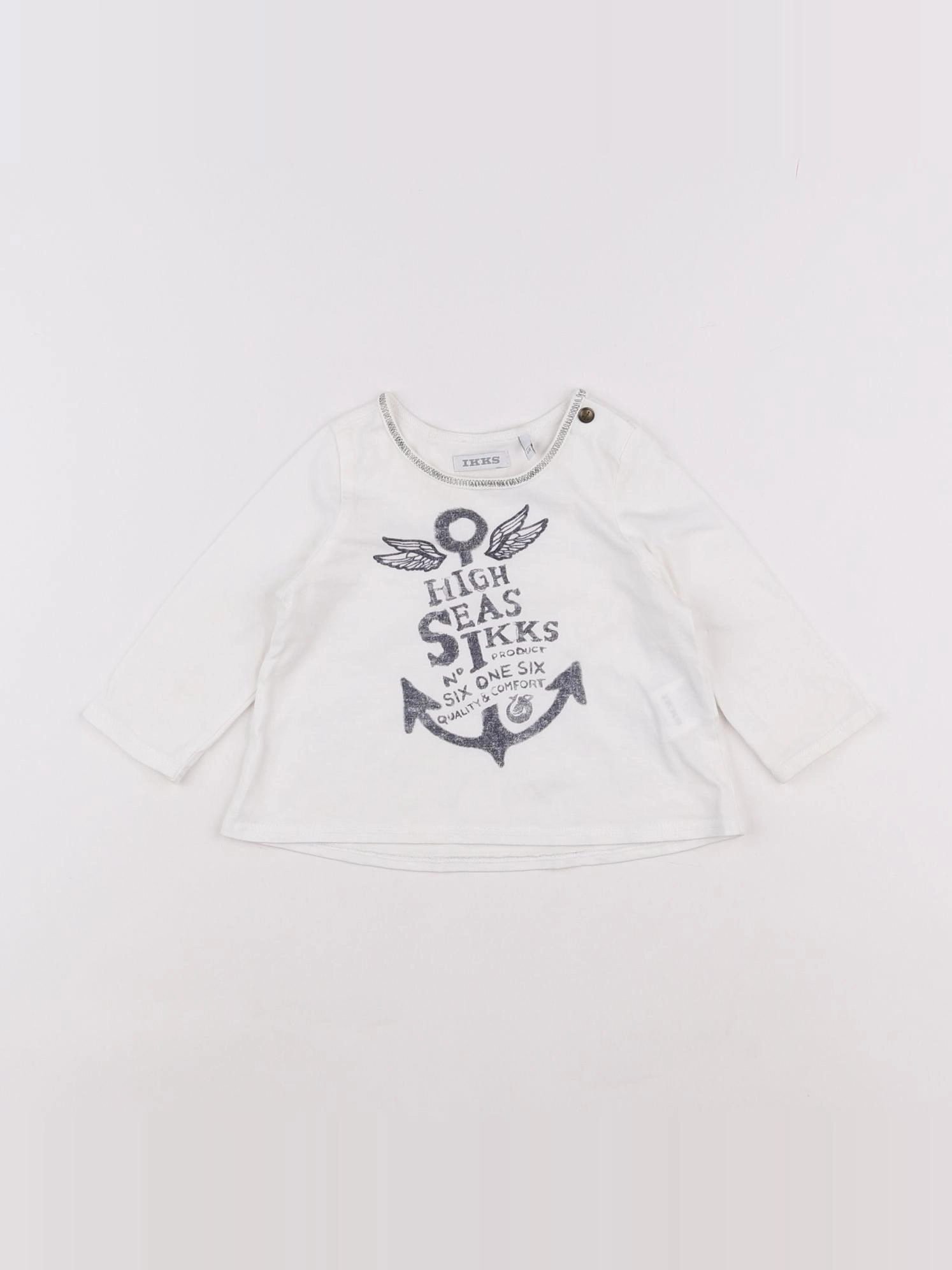 IKKS - tee-shirt blanc - 6 mois