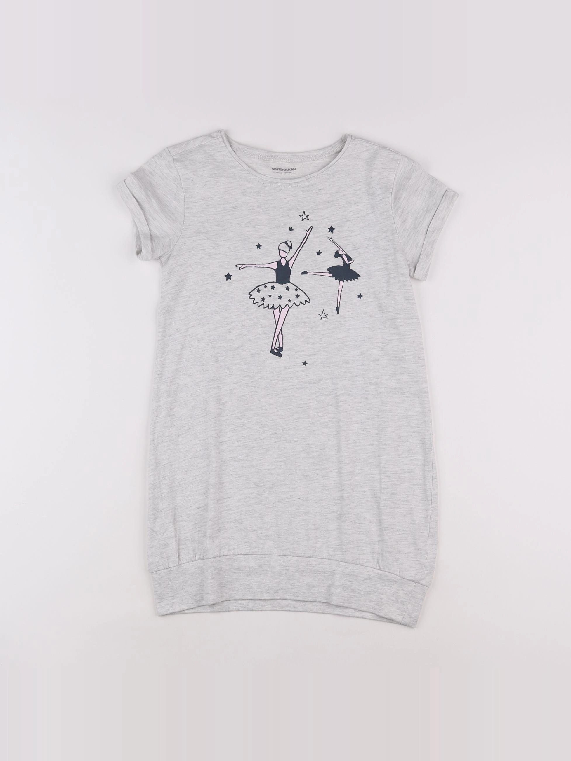 Vertbaudet - robe gris - 8 ans