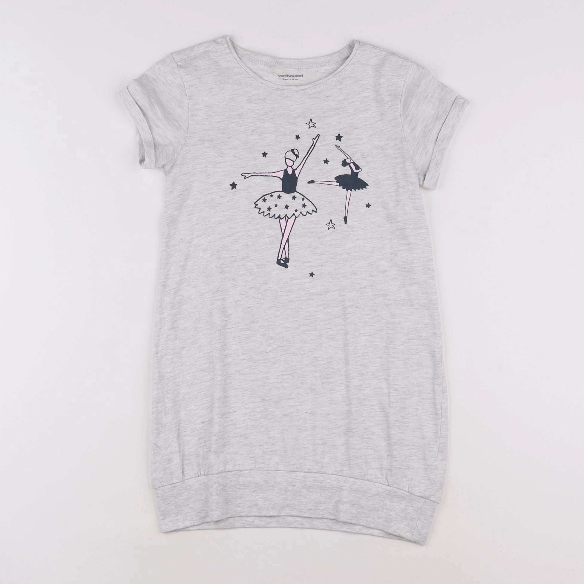 Vertbaudet - robe gris - 8 ans