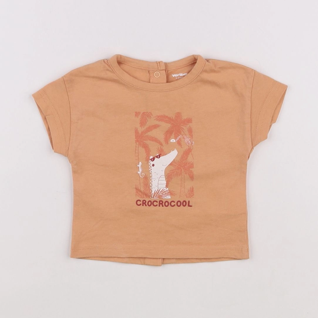 Vertbaudet - tee-shirt orange - 3 mois