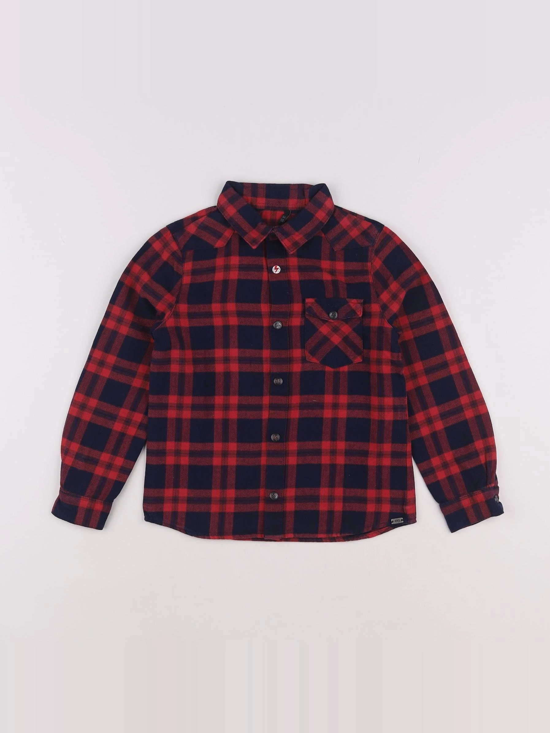 IKKS - chemise bleu, rouge - 6 ans
