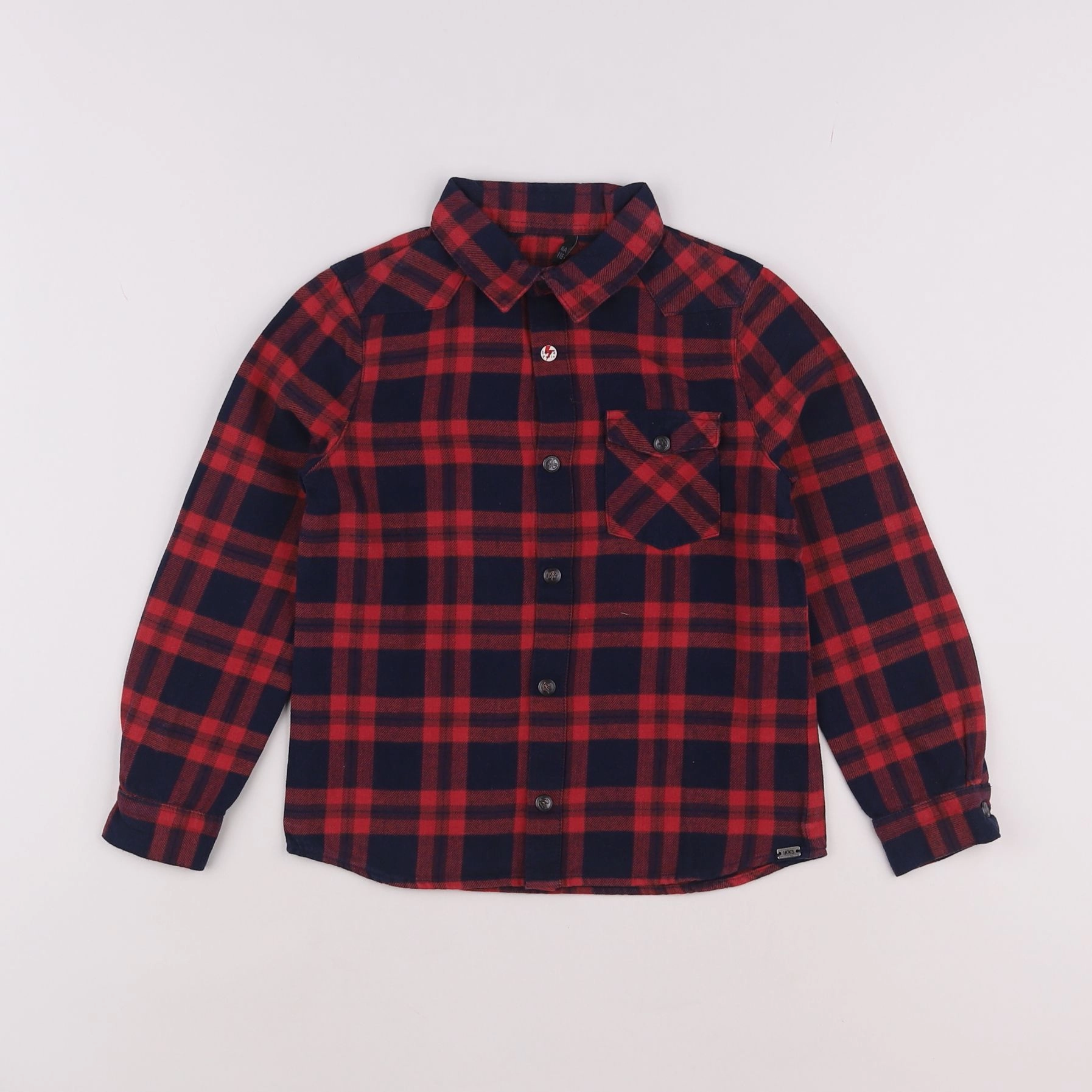 IKKS - chemise bleu, rouge - 6 ans