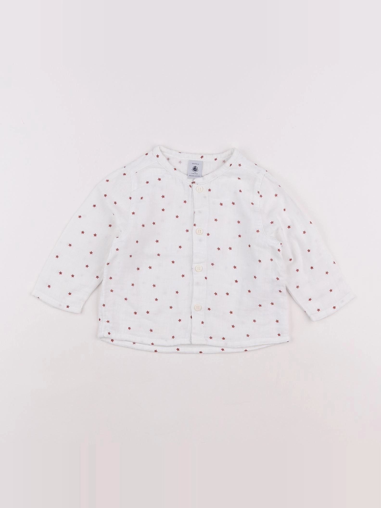 Petit Bateau - chemise blanc - 12 mois