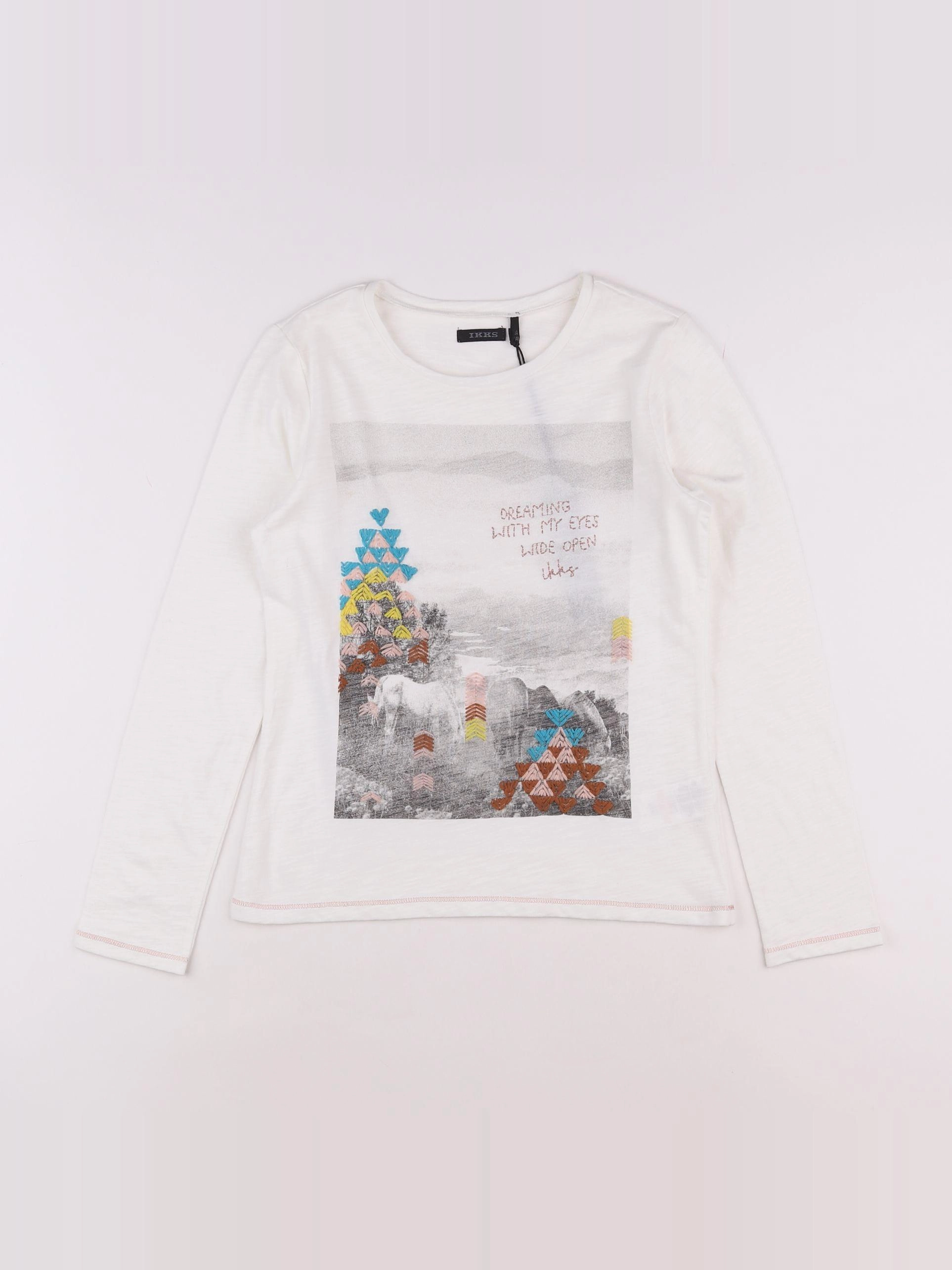 IKKS - tee-shirt blanc - 10 ans