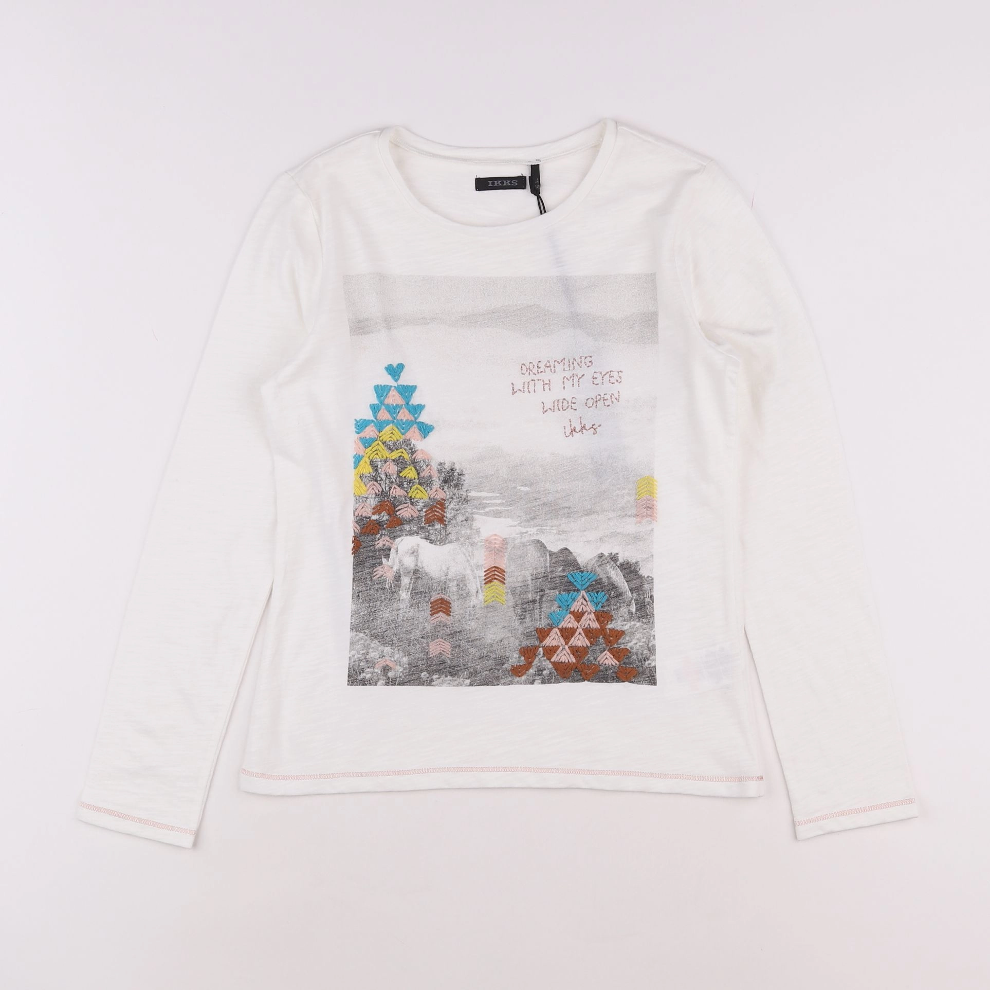 IKKS - tee-shirt blanc - 10 ans