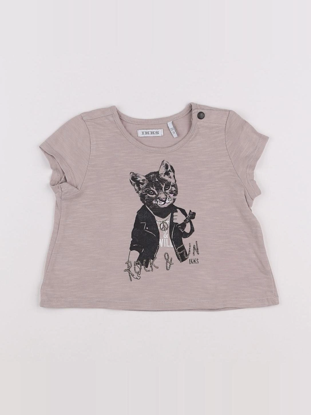 IKKS - tee-shirt rose - 12 mois