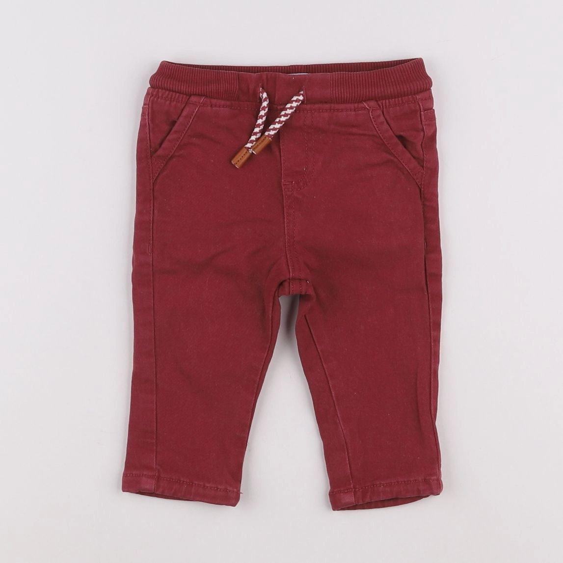 Vertbaudet - pantalon rouge - 6 mois