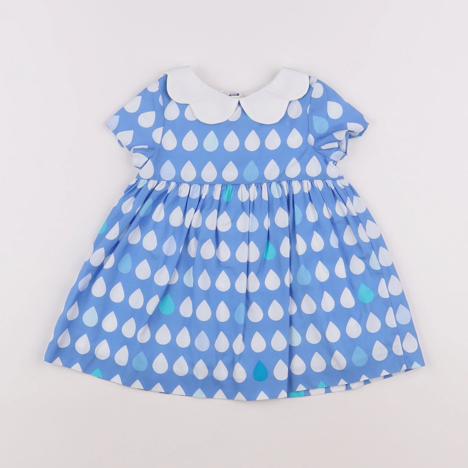 Jacadi - robe bleu, blanc - 12 mois