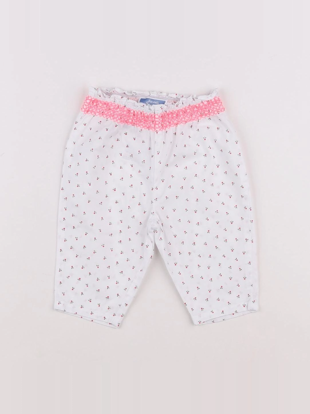 Jacadi - sarouel blanc, rose - 3 mois