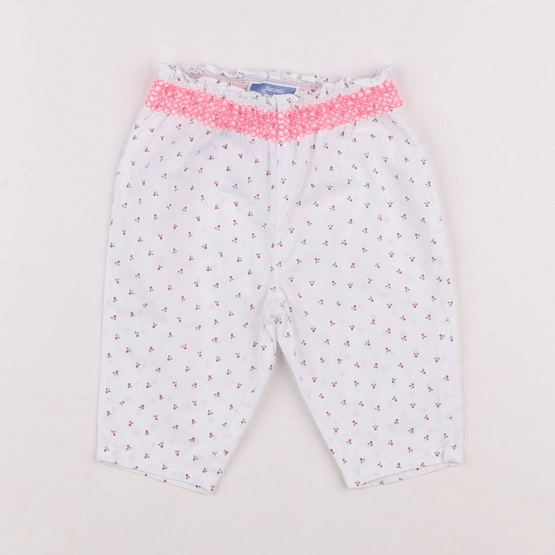 Jacadi - sarouel blanc, rose - 3 mois
