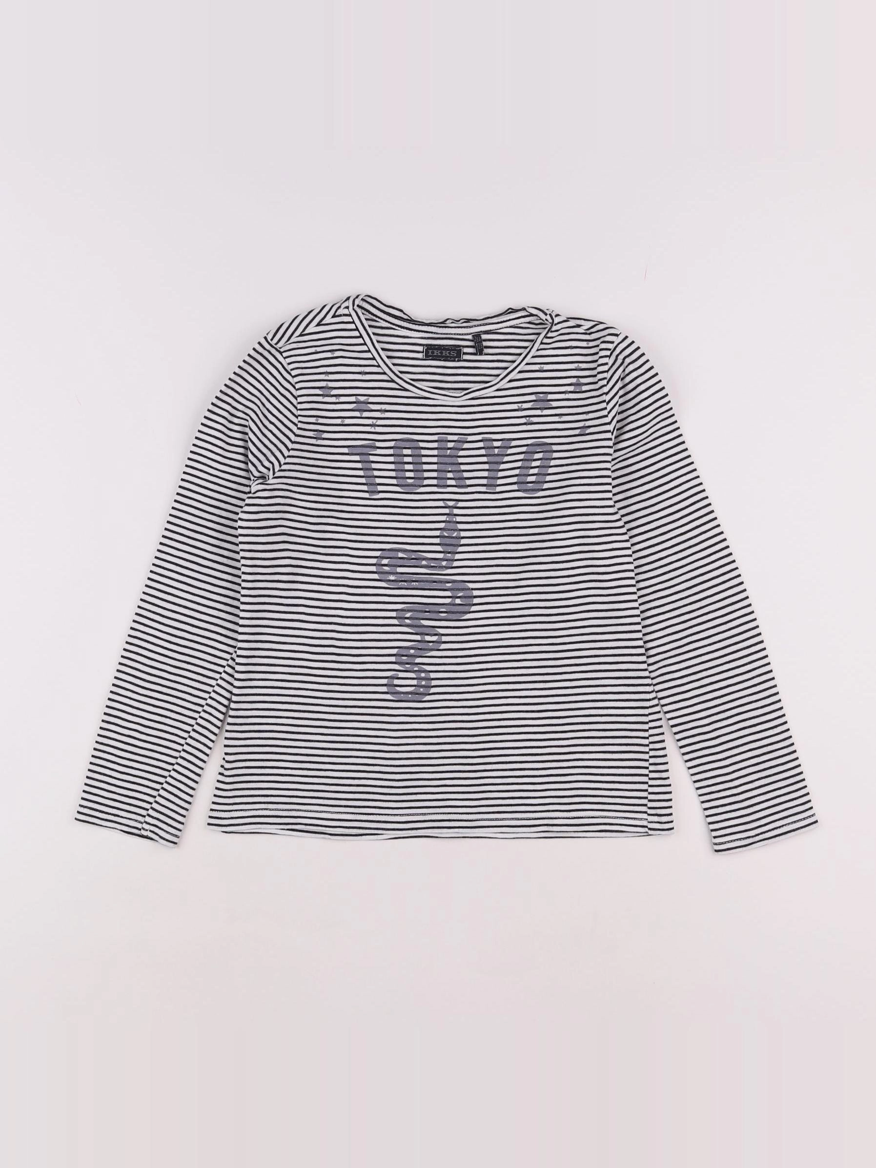 IKKS - tee-shirt blanc, noir - 8 ans