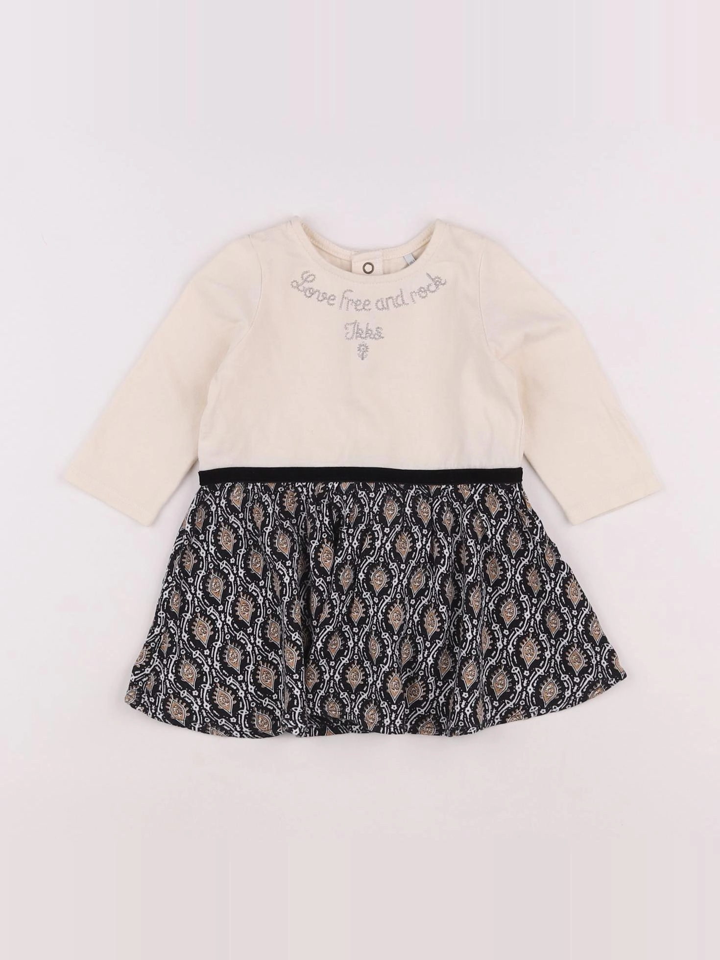 IKKS - robe beige, noir - 12 mois