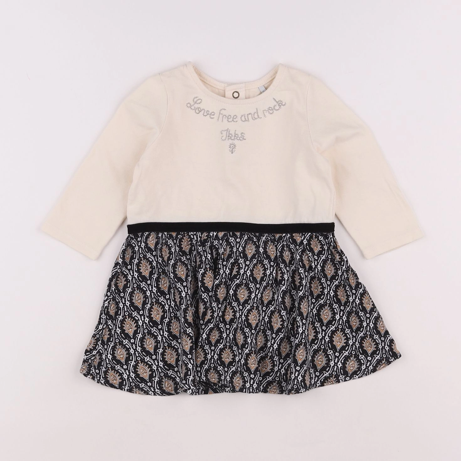 IKKS - robe beige, noir - 12 mois