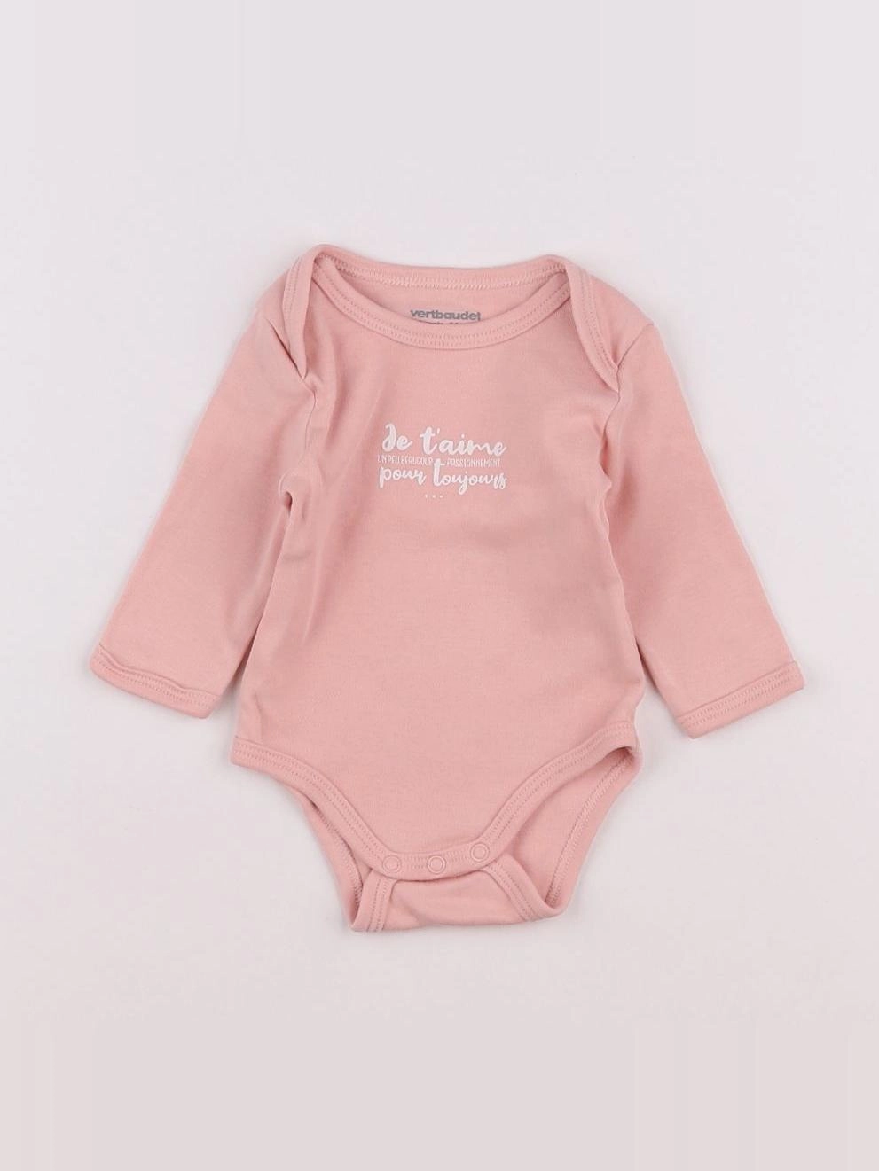 Vertbaudet - body rose - 1 mois