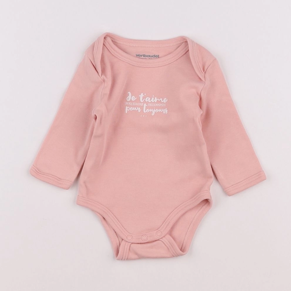 Vertbaudet - body rose - 1 mois