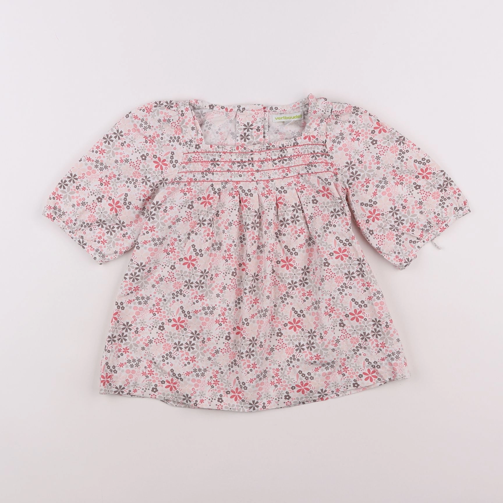 Vertbaudet - blouse blanc, rose - 3 ans