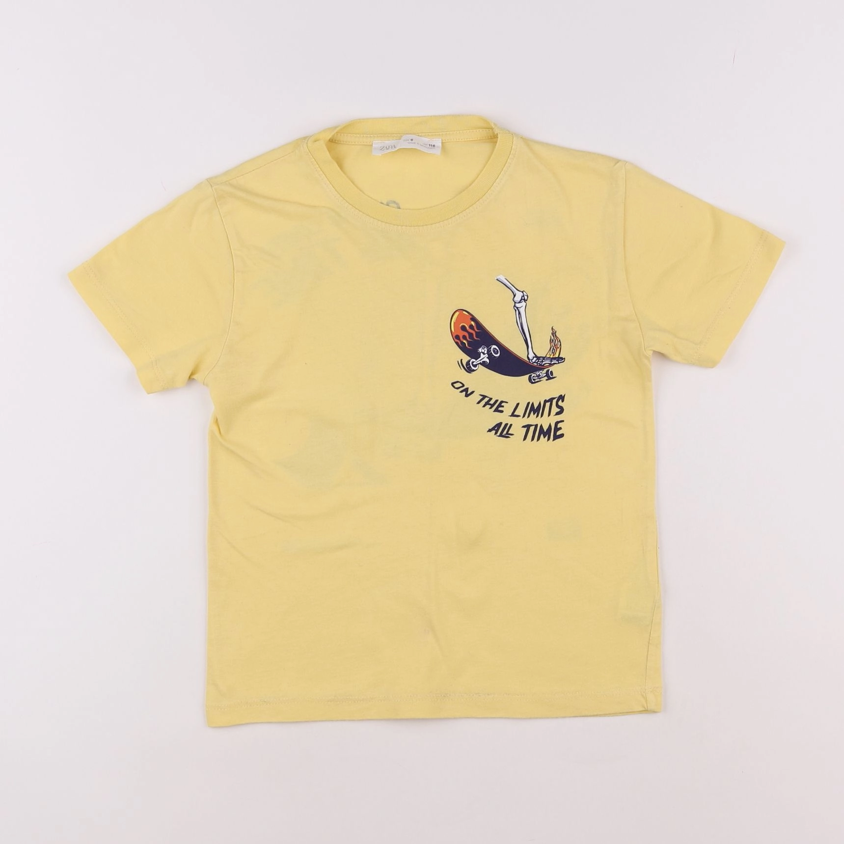 Zara - tee-shirt imprimé au dos jaune - 6 ans