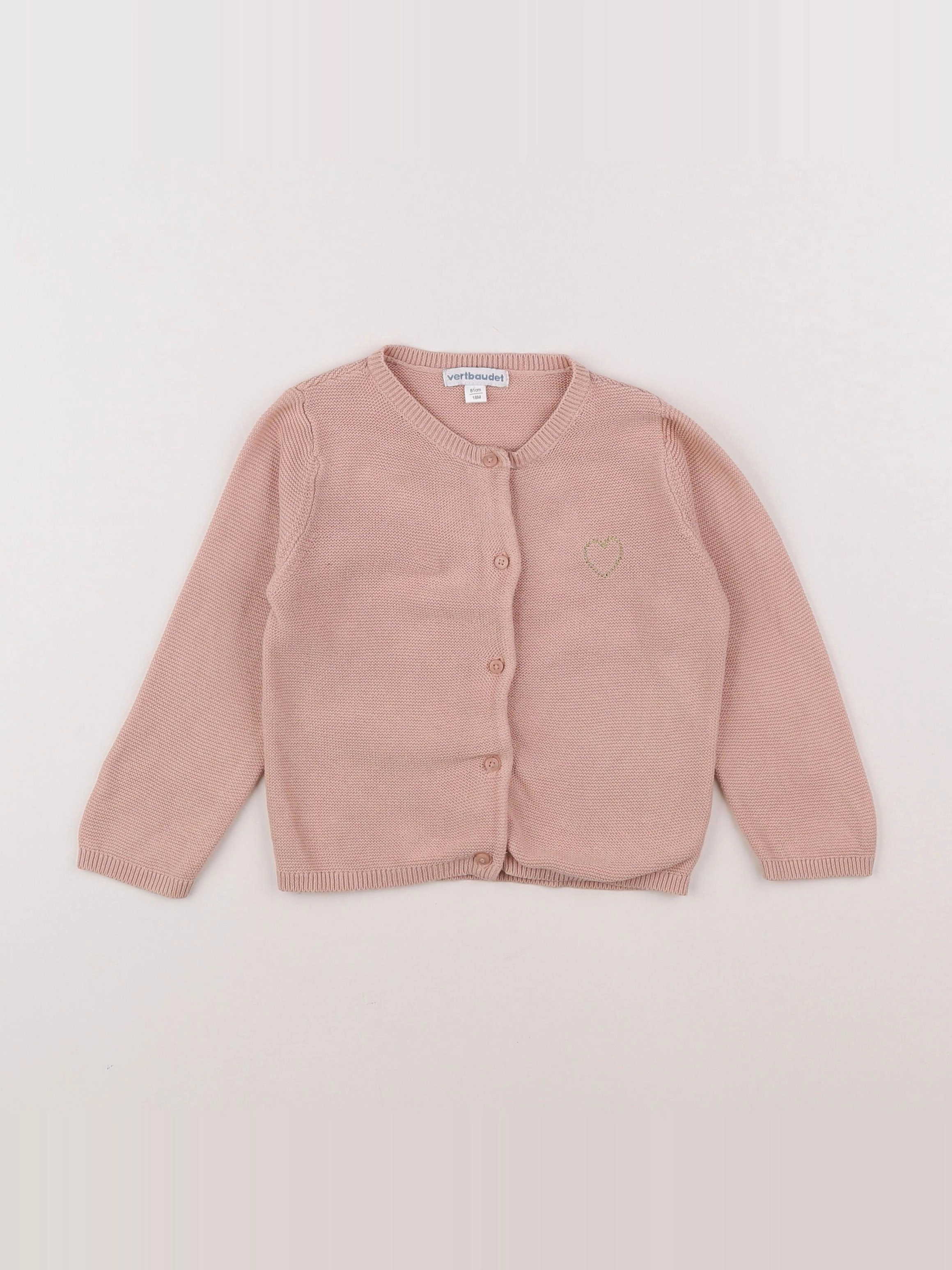 Vertbaudet - gilet rose - 18 mois