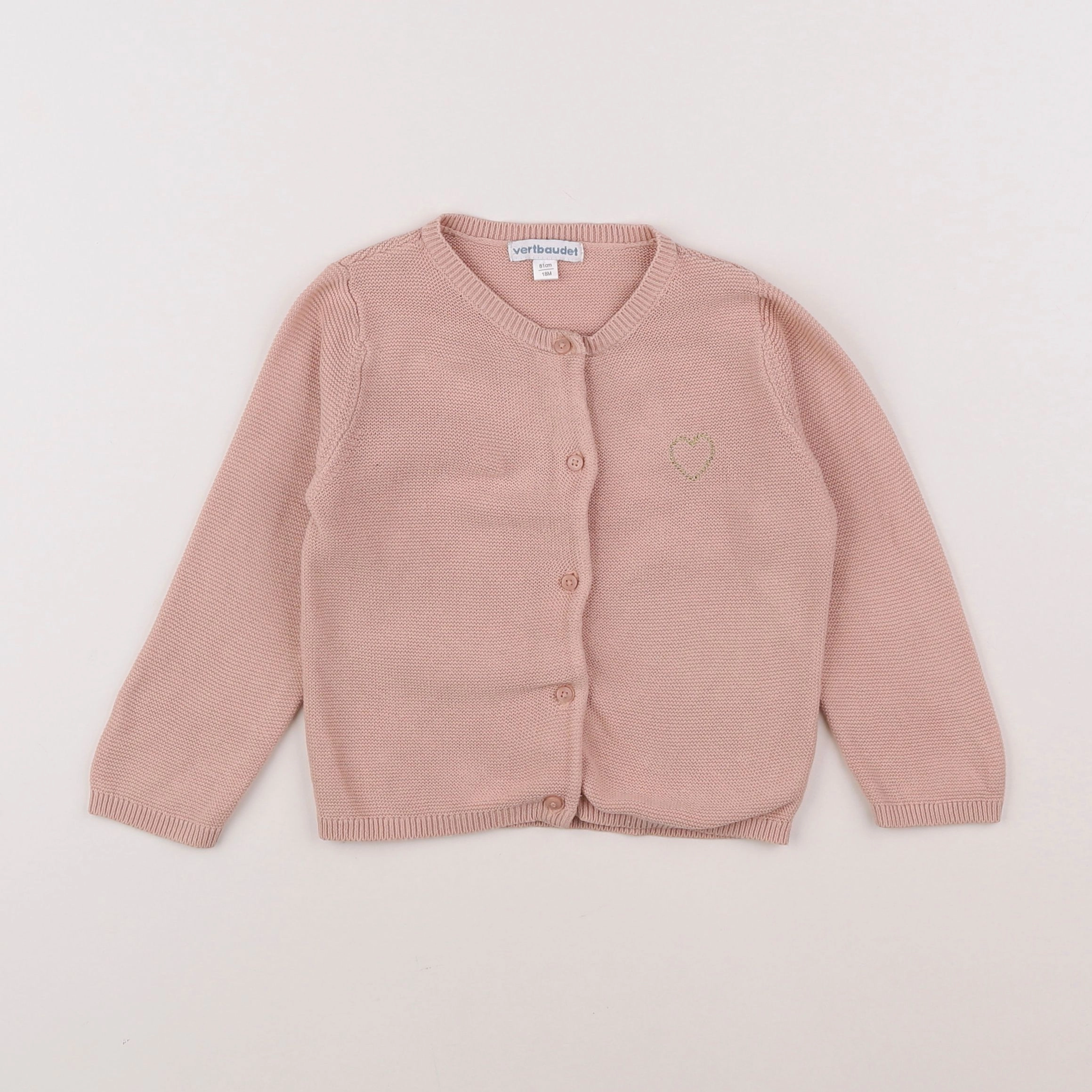 Vertbaudet - gilet rose - 18 mois