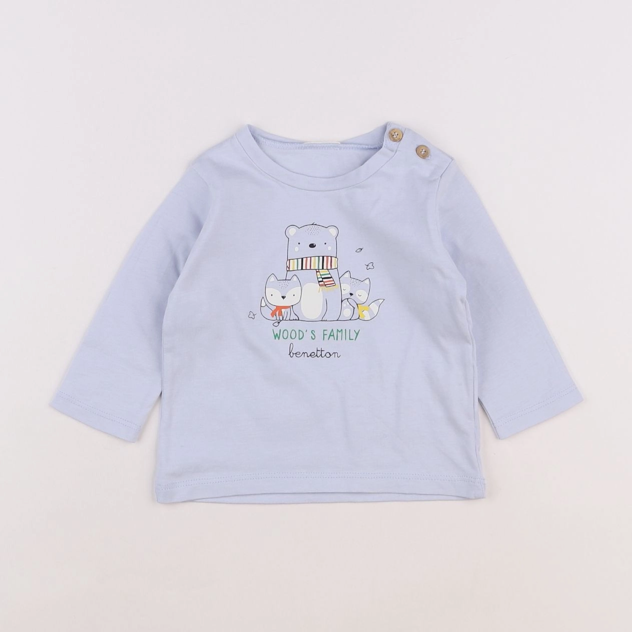 Benetton - tee-shirt bleu - 3/6 mois