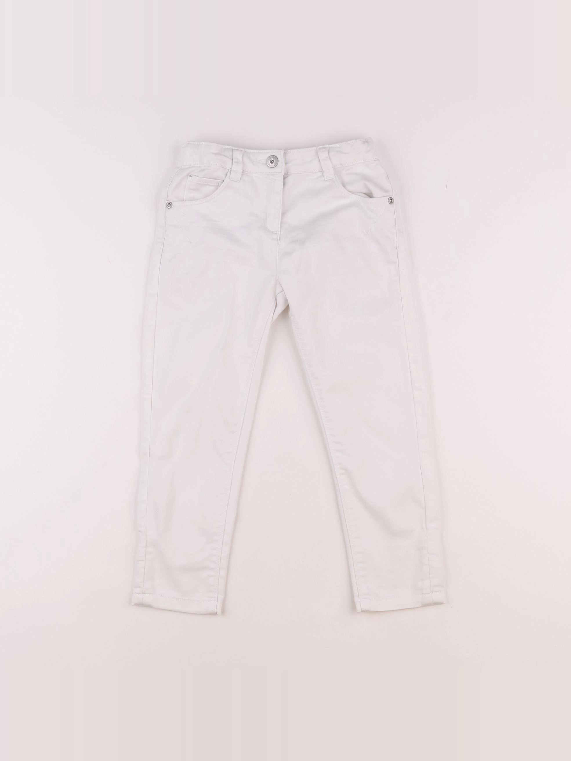 Vertbaudet - pantalon blanc - 7 ans