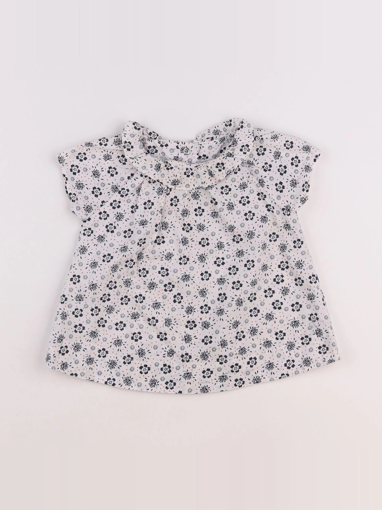 Petit Bateau - blouse bleu - 12 mois