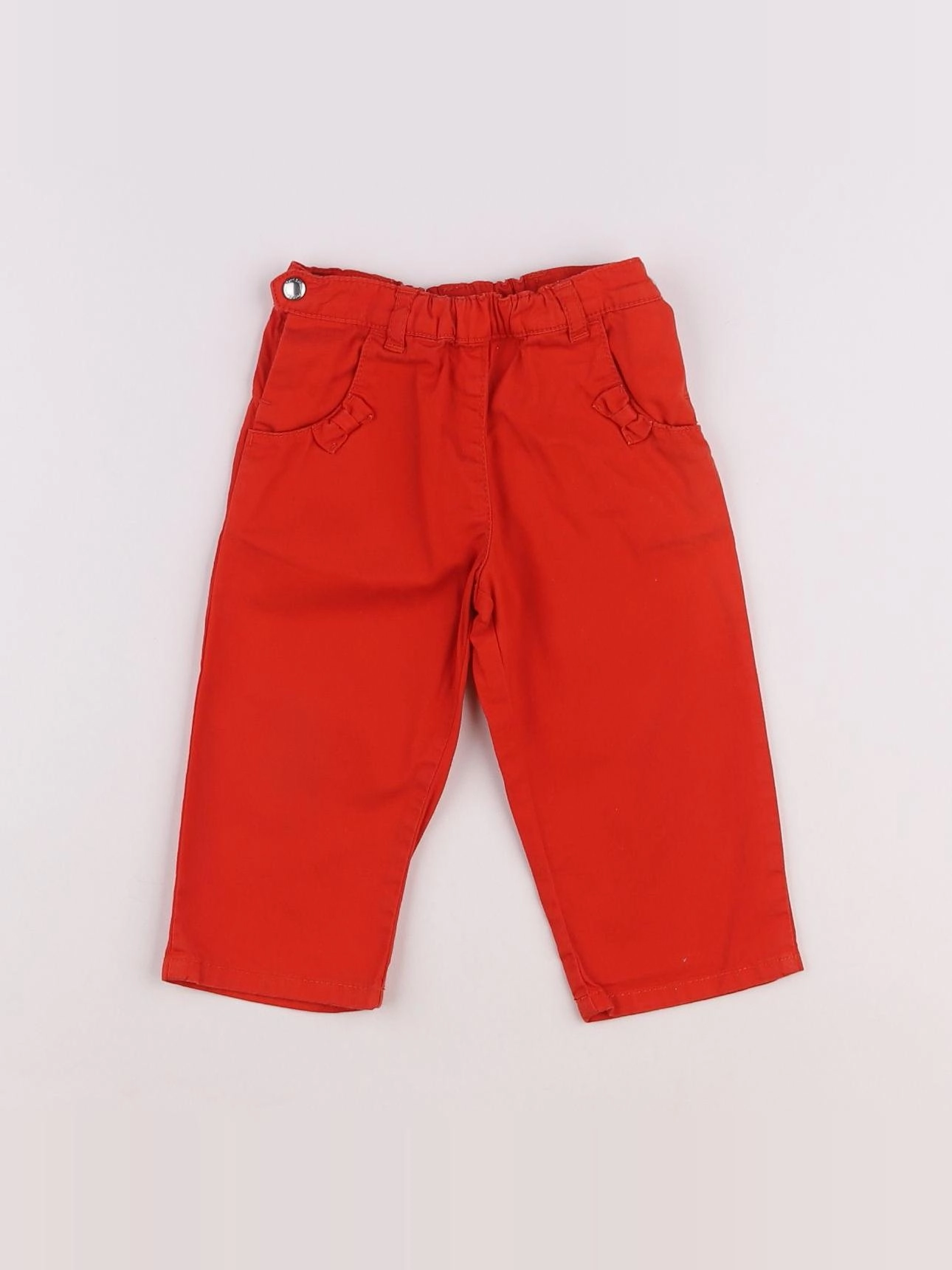Petit Bateau - pantalon rouge - 12 mois